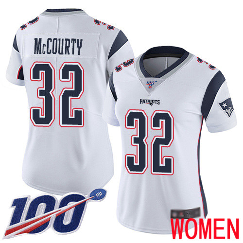 New England Patriots Football #32 100th Season Limited White Women Devin McCourty Road NFL Jersey->youth nfl jersey->Youth Jersey